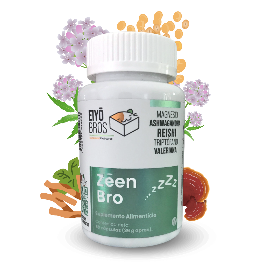 Zeen FÓRMULA MEJORADA (magnesio, ashwagandha, reishi, triptofano, valeriana)