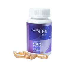 Cápsulas RELAX para Insomnio de CBD 750 mg + Lúpulo + Valeriana + Melatonina 30 Cápsulas - Family Cbd Mexico