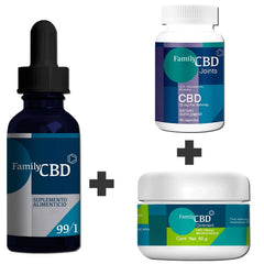 Paquete Sin Dolor: 1 cápsulas + 1 pomada + 1 CBD (10 ml) - Family Cbd Mexico