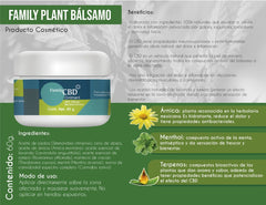 Ungüento Bálsamo (pomada) CBD (amplio espectro), Menthol, Árnica y 4 terpenos herbolarios. - Family Cbd Mexico